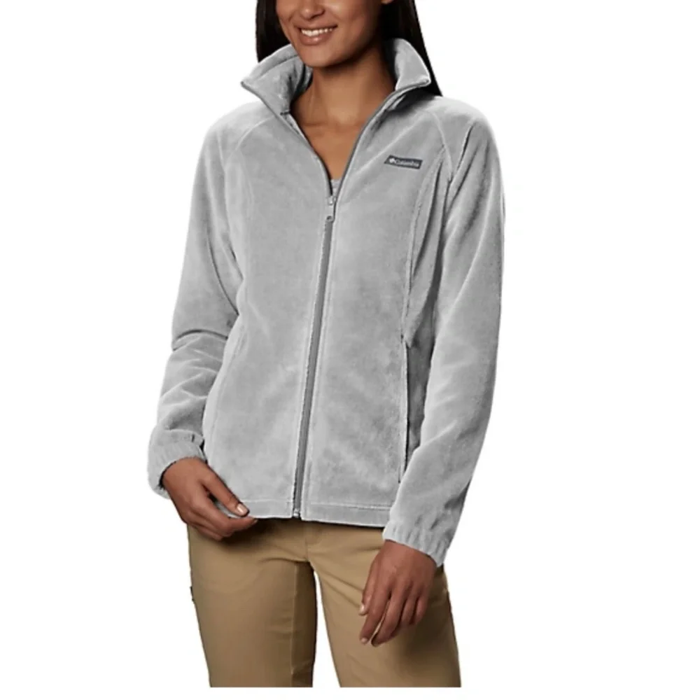 Columbia Benton’s Springs Gray Full Zip Up Fleece Jacket Size XL - Picture 1 of 9